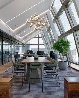 Photography of Haley McLane’s interior design of Accel’s London Offices featured by Office Snapshots